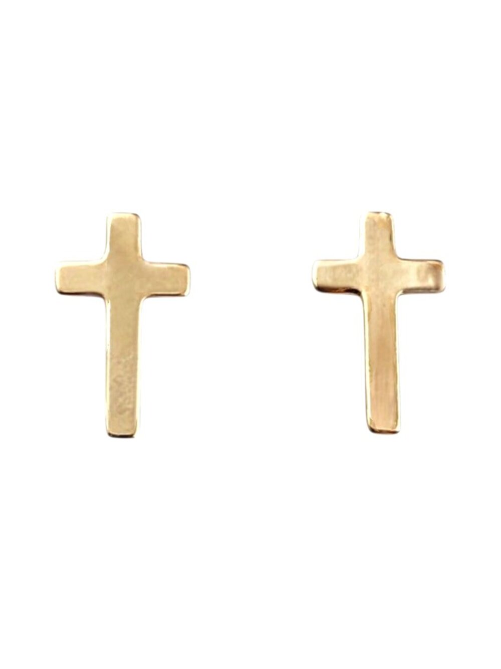 10K Yellow Gold Cross Stud Earrings #24368